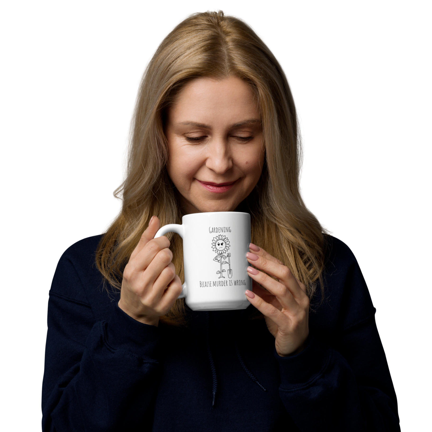 15oz gardening mug styled in a lifestyle setting